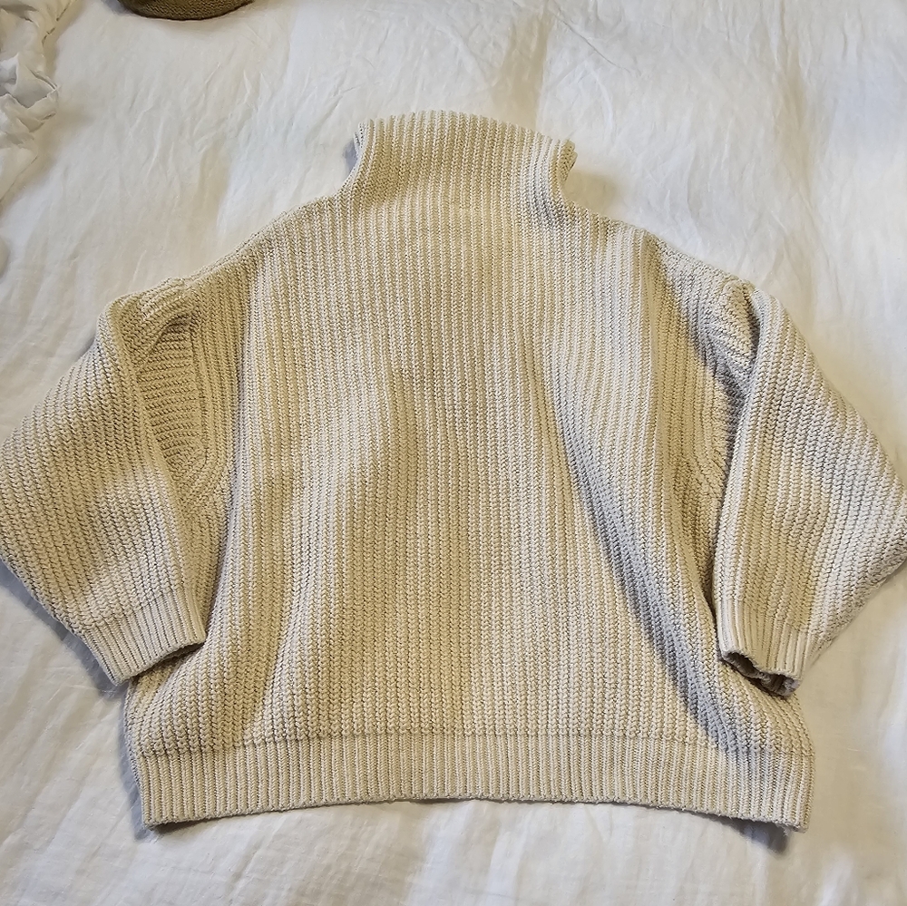 Free People Cozy Cream Knit Sweater